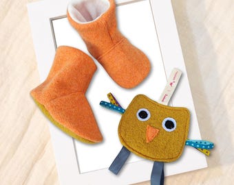 Botas de lana para bebé y juguete sensorial hechos a mano: patrón de costura y tutorial (PDF)