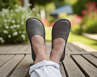 Patrón de costura para zapatos descalzos: Mocasines de cuero DIY (Tutorial en PDF, tallas 40-42)