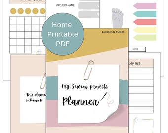 Planificador de costura minimalista en PDF: Seguimiento y organizador de proyectos (diario imprimible A4)