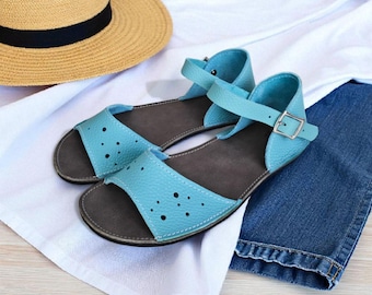 Patrón de costura para sandalias descalzas de cuero: Tutorial DIY (Descarga PDF, Tallas 37-39 UE)