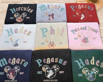Vintage Disney Hercules All Characters Group Hades Custom Retro Sweatshirt, Disney Trip T-shirt, Family Birthday Gift Adult Kid Toddler Tee