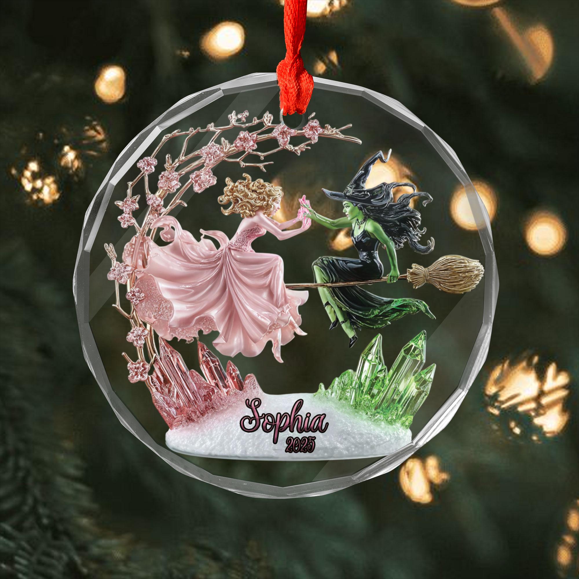 Discover Personalized Wicked Glass Ornament 2025, Elphaba and Glinda Ornament, Wicked The Musical Gift, Emerald City Fantasy