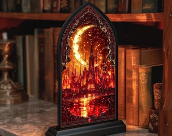 Lunathion Light It Up Suncatcher Candle Holder, Crescent City Book Nook, Book series Decor, Fantasy Bookshelf Decor Gift, Bookish Gifts