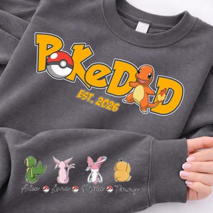 Camiseta PokeDad, Camiseta personalizada Pokegirl Pokeboy, Sudadera para padres amorosos, Sudadera de regalo único para la familia, Regalo para niños