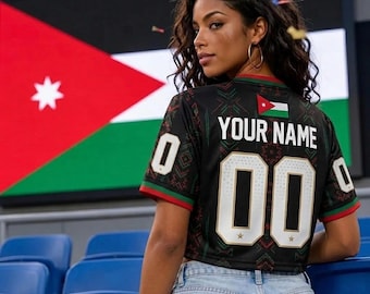 Jordan Soccer Crop Top Jersey, Personalized Football Shirts for Women, Custom Name Number Jordan Fan Tee, Jordan Football Fan Tee