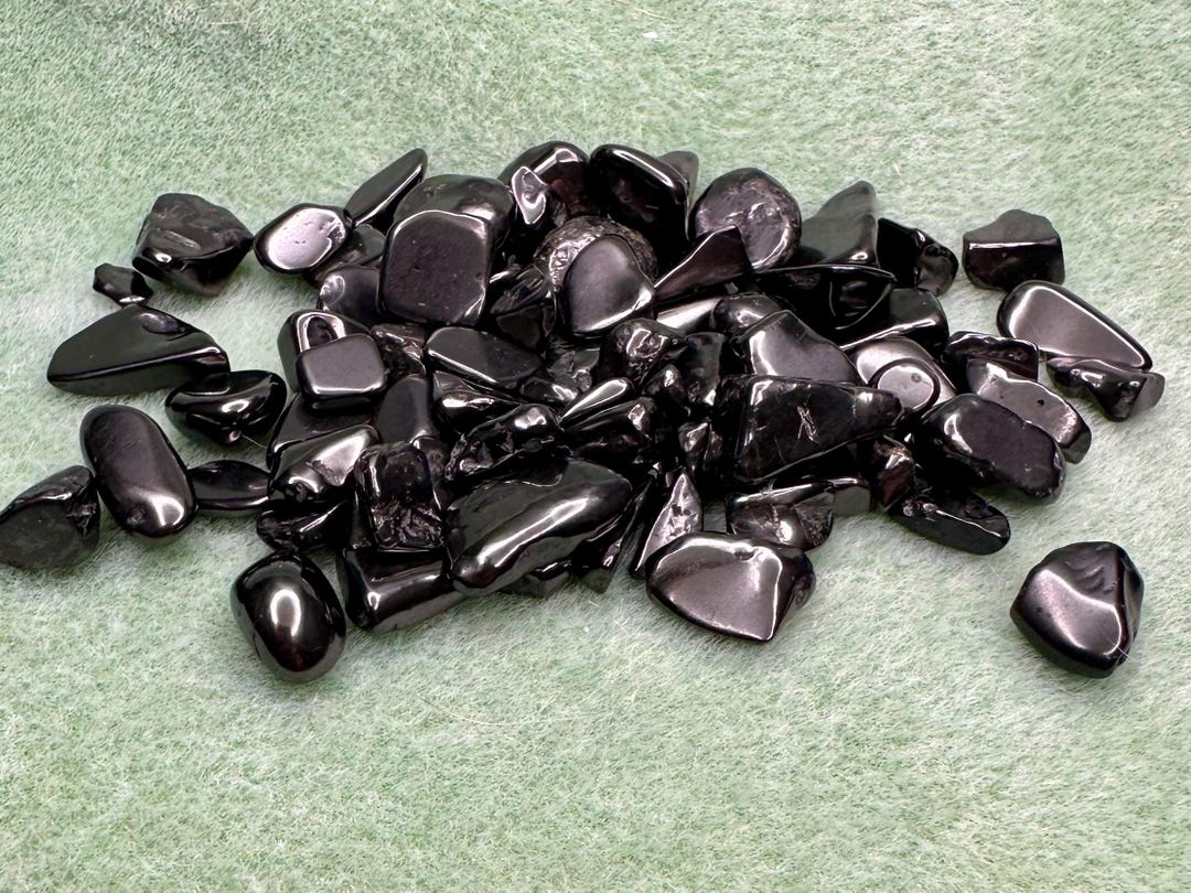 Shungite Tumbled Chips From Russia 8 Oz Lot - Etsy