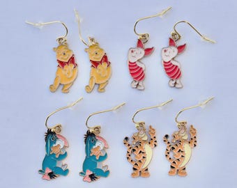 Winnie the Pooh Bear Earrings | FOUR STYLES | Pooh | Piglet | Eeyore | Tigger | Disney Theme