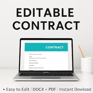 Editable Contract Template | Business Agreement | Instant Download