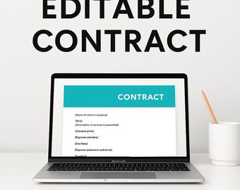 Editable Contract Template | Business Agreement | Instant Download - Etsy