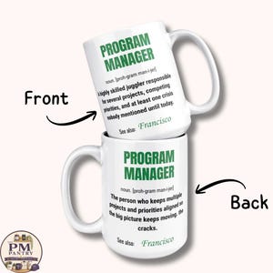 Personalized Program Manager Definition Mug | 15oz Coffee Mug | PM Gift | Project Management Office Humor 画像 5