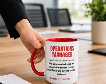 Personalized Operations Manager Definition Mug | 15oz Coffee Mug | PM Gift | Project Management Office Humor