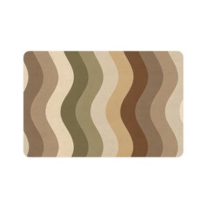 Modern Wavy Pet Food Mat: Non-Slip Polyester Dog & Cat Dining