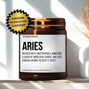 Aries Candle | Birthday Gift | Mom Funny Birthday | Friend Gift for Her | Coworker Gift | Aries Zodiac Candle