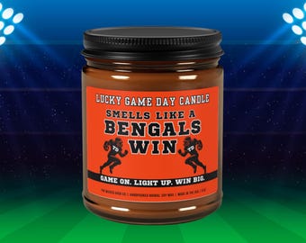 Smells Like a Bengals Win Candle | Cincinnati Football Candle | Game Day Decor | Funny Bengals Fan Gift | Lucky Bengals Candle Unique