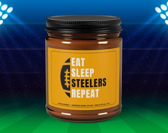 Steelers Football Candle | Pittsburgh Football Candle | Gift for Him | Game Day Decor | Funny Steelers NFL Fan | Housewarming Sports.