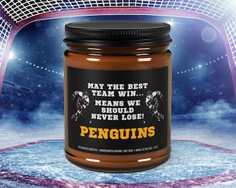 Penguins Hockey Candle | Pittsburgh Penguins Candle | Gift for Him | Game Day Decor | NHL Fan Gift