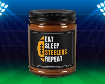 Steelers Football Candle | Pittsburgh Football Candle | Gift for Him | Game Day Decor | Funny Steelers NFL Fan | Housewarming Sports.