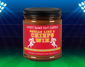Smells Like a Chiefs Win Candle | Kansas City Chiefs Candle | Game Day Decor | Funny Chiefs Fan Gift | Lucky Chiefs Candle Unique