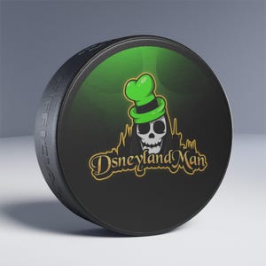 DsneylandMan Themed Hockey Puck, Unique Hockey Gift, Sports Collectible, Ice Hockey Decor, Sports Merchandise
