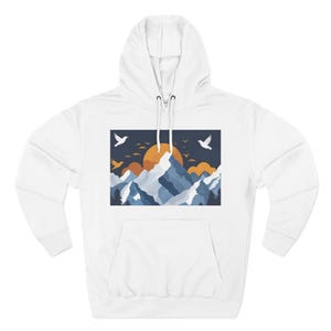 Mountain Sunrise Fleece Hoodie | Cozy Outdoor Sweatshirt | Perfect for Hiking, Camping, Gift for Nature Lovers, Adventure Apparel