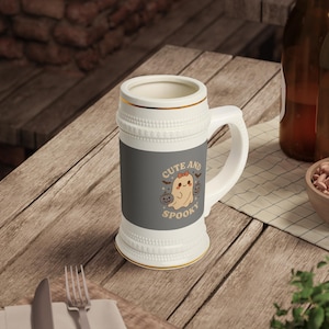 Spooky Beer Stein Mug, Halloween Decor, Unique Gift for Beer Lovers, Partyware, Fun Collectible, Halloween Mug, Spooky Beer Mug, Cute