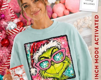 Grinch Christmas PNG, Grinchmas PNG, Christmas Movie PNG, Santa Hat Christmas Shirt, Funny Xmas Sublimation Design