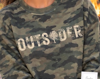 Outsider PNG, Outdoors Shirt Design, Camping PNG, Hunting Shirt PNG, Camo Shirt Design, Country Outdoor png, Distressed Sublimation