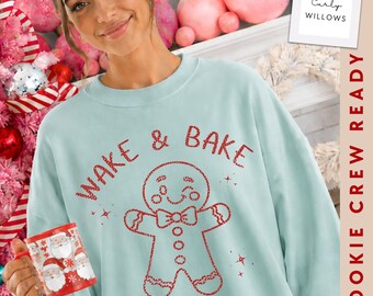 Wake and Bake PNG, Red Gingerbread Christmas PNG, Christmas Baking Shirt Design, Cookie Baker PNG, Gingerbread Man Holiday Design