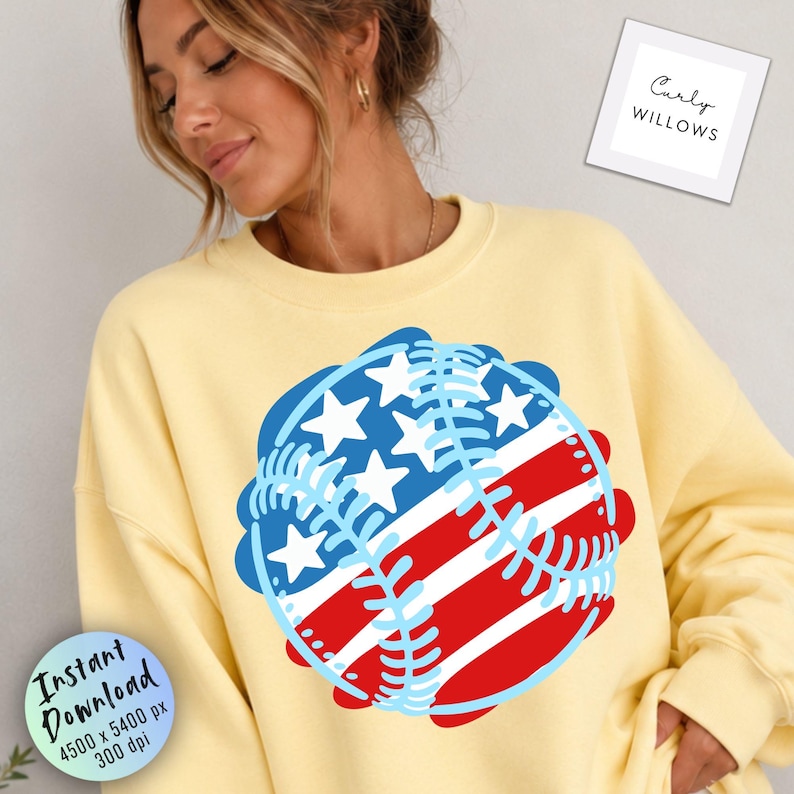 Patriotic softball PNG design with Americana stars and stripes for Fourth of July baseball and softball shirts.