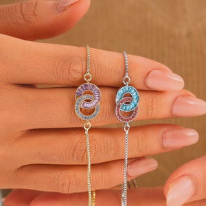 Mother & Daughter Birthstone Bracelets • Gold Minimalist Family Birthstone Cuff • Delicate Stackable Bracelet • Perfect Mother's Day Gift