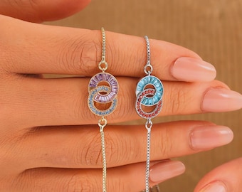 Mother & Daughter Birthstone Bracelets • Gold Minimalist Family Birthstone Cuff • Delicate Stackable Bracelet • Perfect Mother's Day Gift