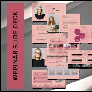 Webinar Slide Deck, Editable Webinar Slides, Professional Slides for Webinar, Business Webinar Template, Webinar Template Canva