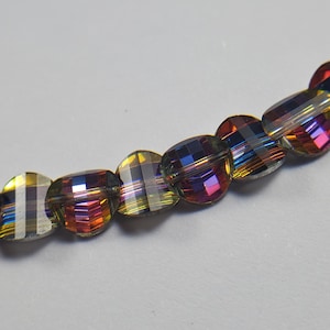 Vintage Swarovski Crystal 5107 Pagoda Beads (Potato Chip Shape) 6mm Volcano - Rare
