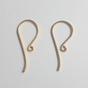 24K Gold Vermeil Ear Hooks 23x10mm, 21 Gauge Jewelry Findings Handcrafted in Bali