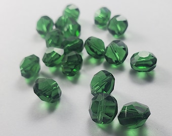 Vintage Swarovski 5100 10 mm Grüne Turmalinlinsenförmige Kristallperlen