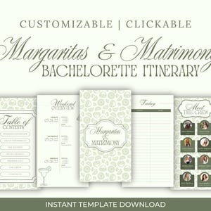 Margaritas & Matrimony Bachelorette Template | Customizable Itinerary/Schedule | Instant Download