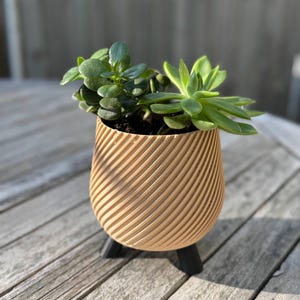 3D Printed Ribbed Planter: Eco-Friendly PLA Succulent Pot