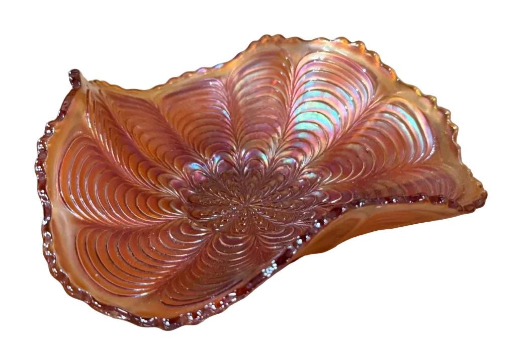 Fenton Iridescent Carnival Glass Fluted Bowl - Etsy