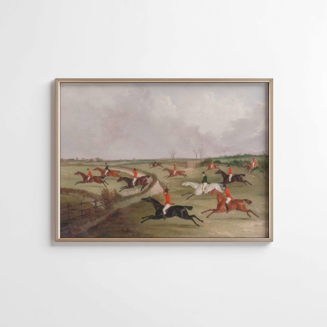 Classic Equestrian Fox Hunting Wall Art • Vintage English Countryside ...