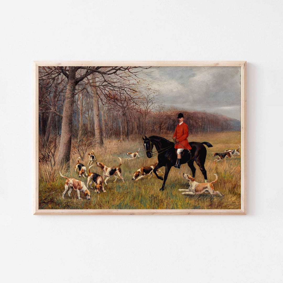 English Fox Hunting Wall Art | Vintage Equestrian Home Decor Print ...