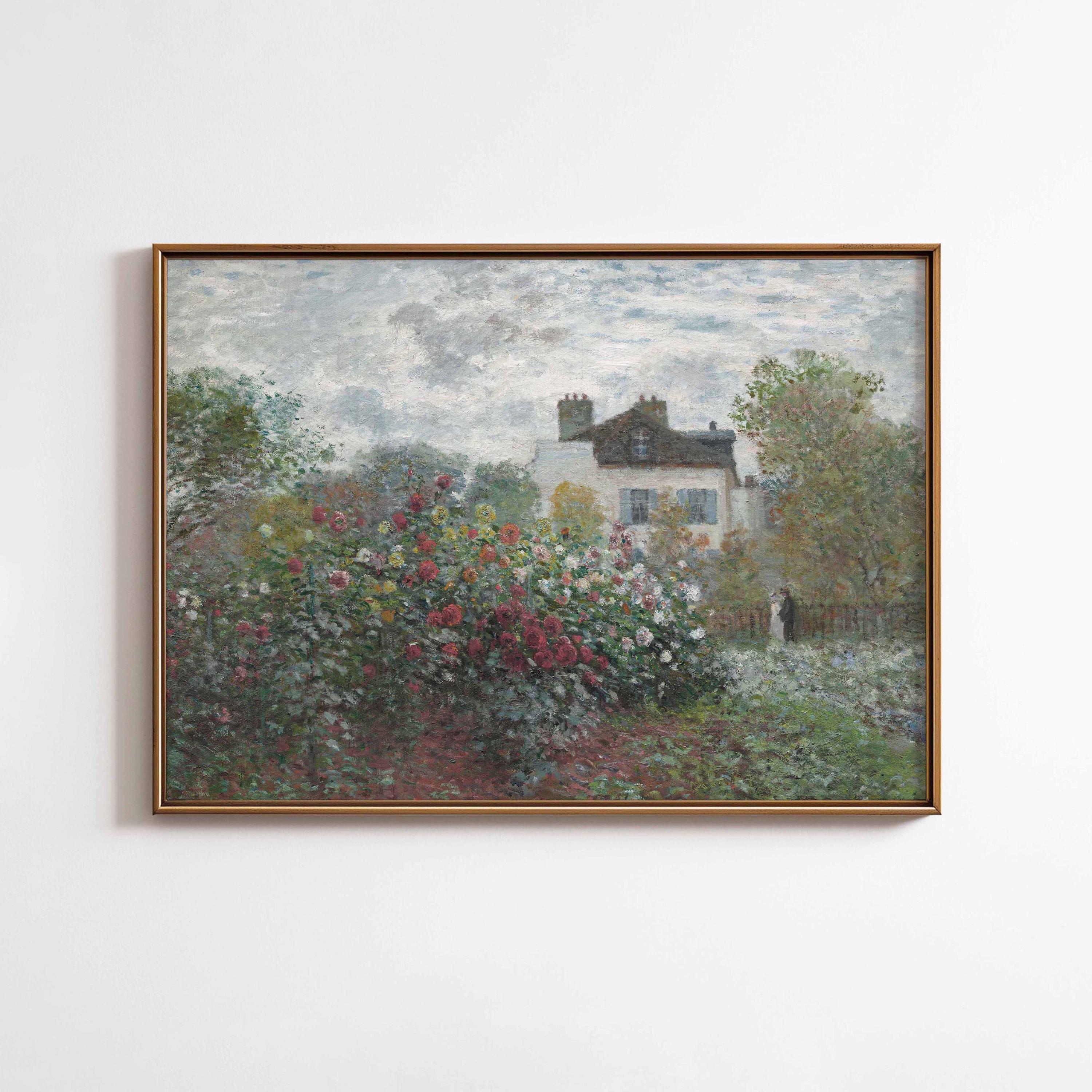 Vintage Cottage Garden Landscape Art • Romantic Floral English ...