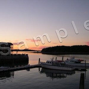 Maine - sunset at the Bar Harbor pier