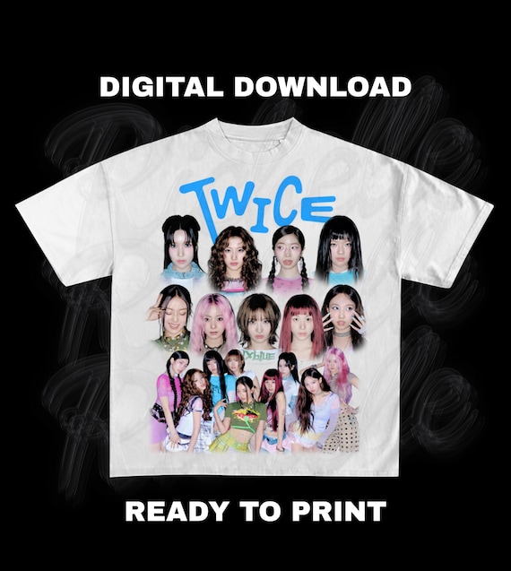 Inspired by Twice PNG Design, Retro 90s Vintage Bootleg Tee, 300