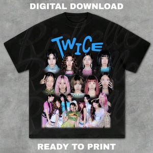Twice T-shirt PNG Design, Retro 90s Vintage Bootleg Tee, 300 DPI