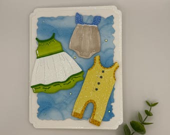 Your Laundry Just Got Cuter | Handmade New Baby Greeting Card
