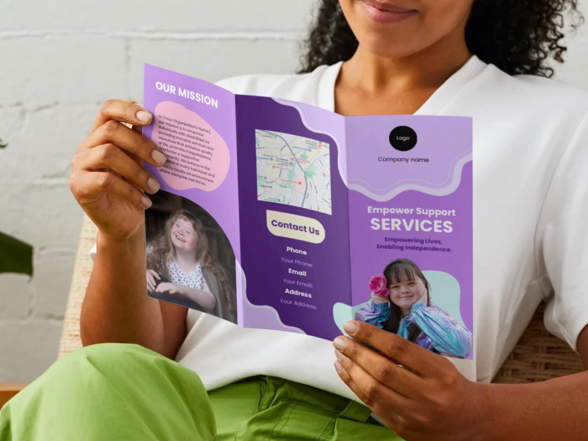 Modern Trifold Brochure Template for Disability Services: Editable A4 ...