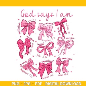 God says I am coquette png, coquette valentine png, Jesus valentine png, valentine png, retro valentine png, Christian Valentines Png.