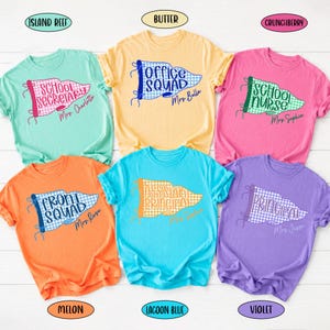 School Staff Shirt, Personalized Teacher Pennant Tee, Back to School Custom Name Shirt, School Office Crew, Spirit Shirt image 2