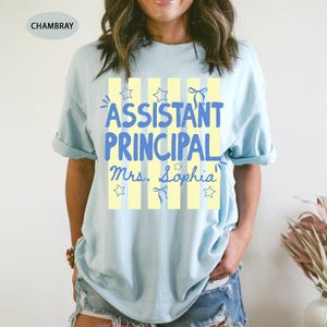 Custom School Staff Shirt: Personalized School Nurse, Principal, Counselor Tee, Stripes Shirt Gift For School Staff, Back To School Gift image 10