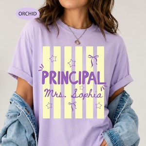 Custom School Staff Shirt: Personalized School Nurse, Principal, Counselor Tee, Stripes Shirt Gift For School Staff, Back To School Gift image 9